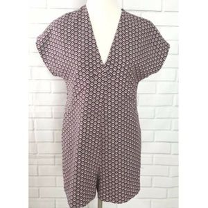 Zara Trafaluc Retro Multi Colored V-neck Romper